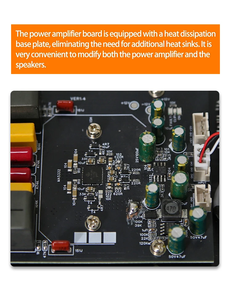 Ysaio Ma5332Ms Pure Power Amplifier Hochleistungs-Digitalverstärkerplatine Hifi Audiophile-Qualität Zweikanalmodul 2X200W – Detail 8