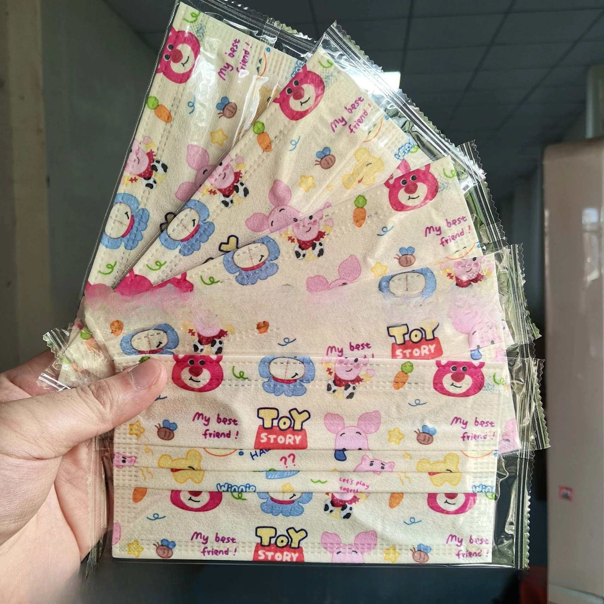 Miniso Sanrio collection mask cute cartoon print disposable protective high-value mask summer meltblown cloth