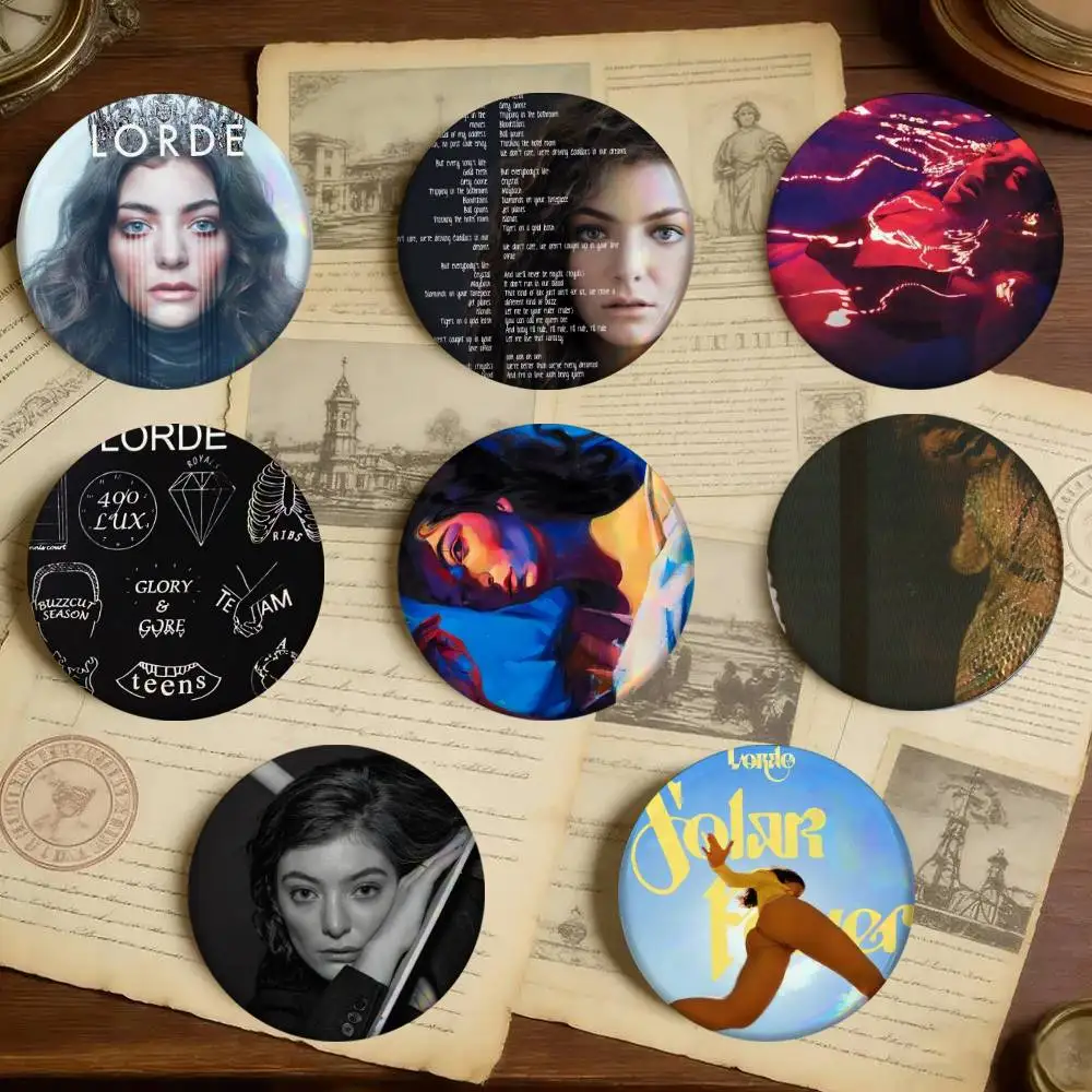 Pop Singer Lorde Music Album Melodrama Badges 25 32 44 58 75 Mm Round Cosplay Pin Bag Decor Friends Gifts Brooch Souvenir