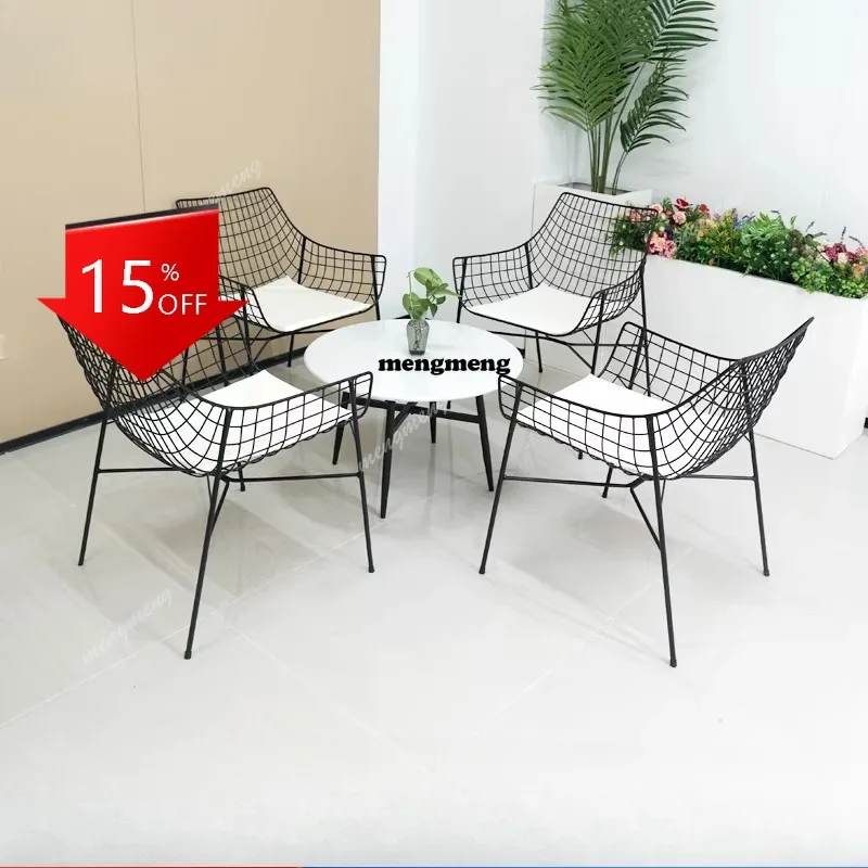 

Комплект уличной мебели из кованого железа: стол и стулья для патио, кафе, из нержавеющей стали