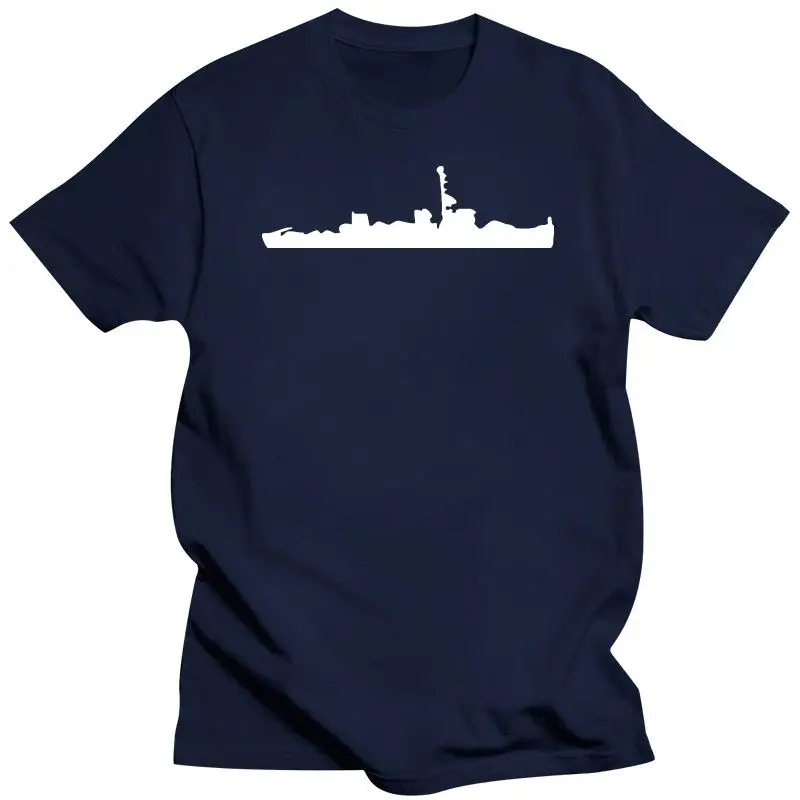 Mens Clothing Vector Navy Warship Silhouette T Shirt Famous Novelty Cotton Spring Autumn Family S-XXXXXL Designing Breathable Sh