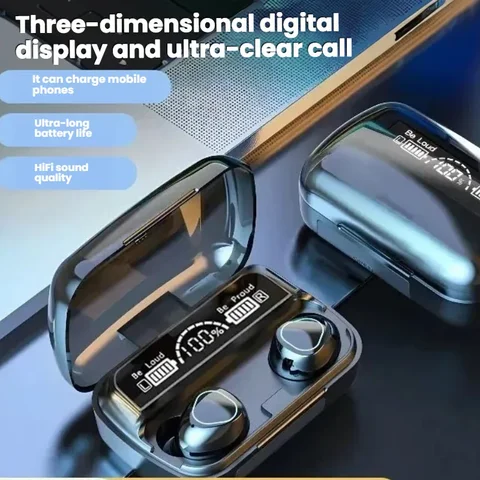HOMEFISH 2025 New Wireless Bluetooth Earphones, Digital Display TWS, Ultra Long Range In Ear Gaming and Mobile Gaming Earphones