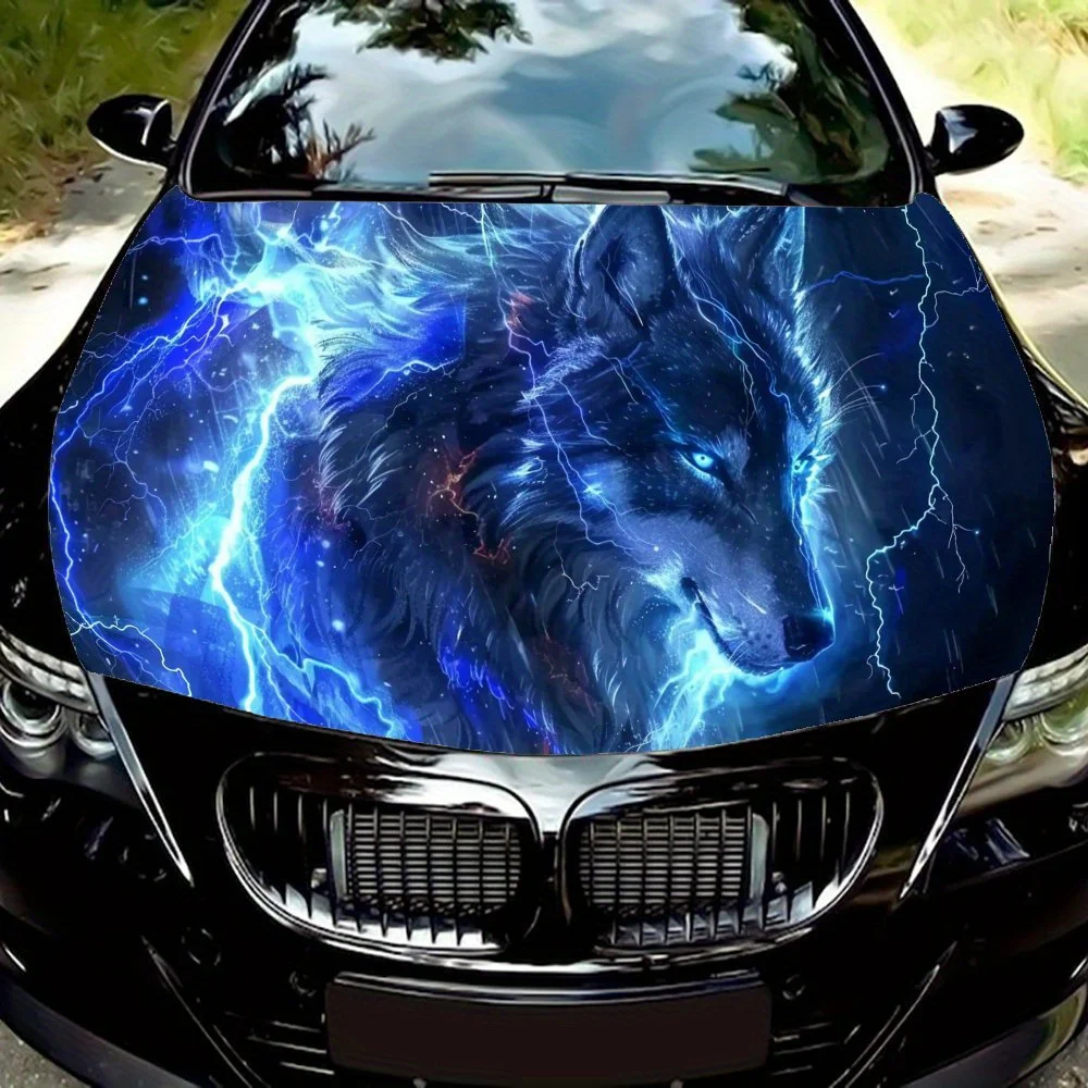 

Дизайн Blue Lightning Wolf, виниловая наклейка из ПВХ, наклейка на капот автомобиля для автомобиля, грузовика или мотоцикла, наклейка на мотоцикл | Театральный дизайн