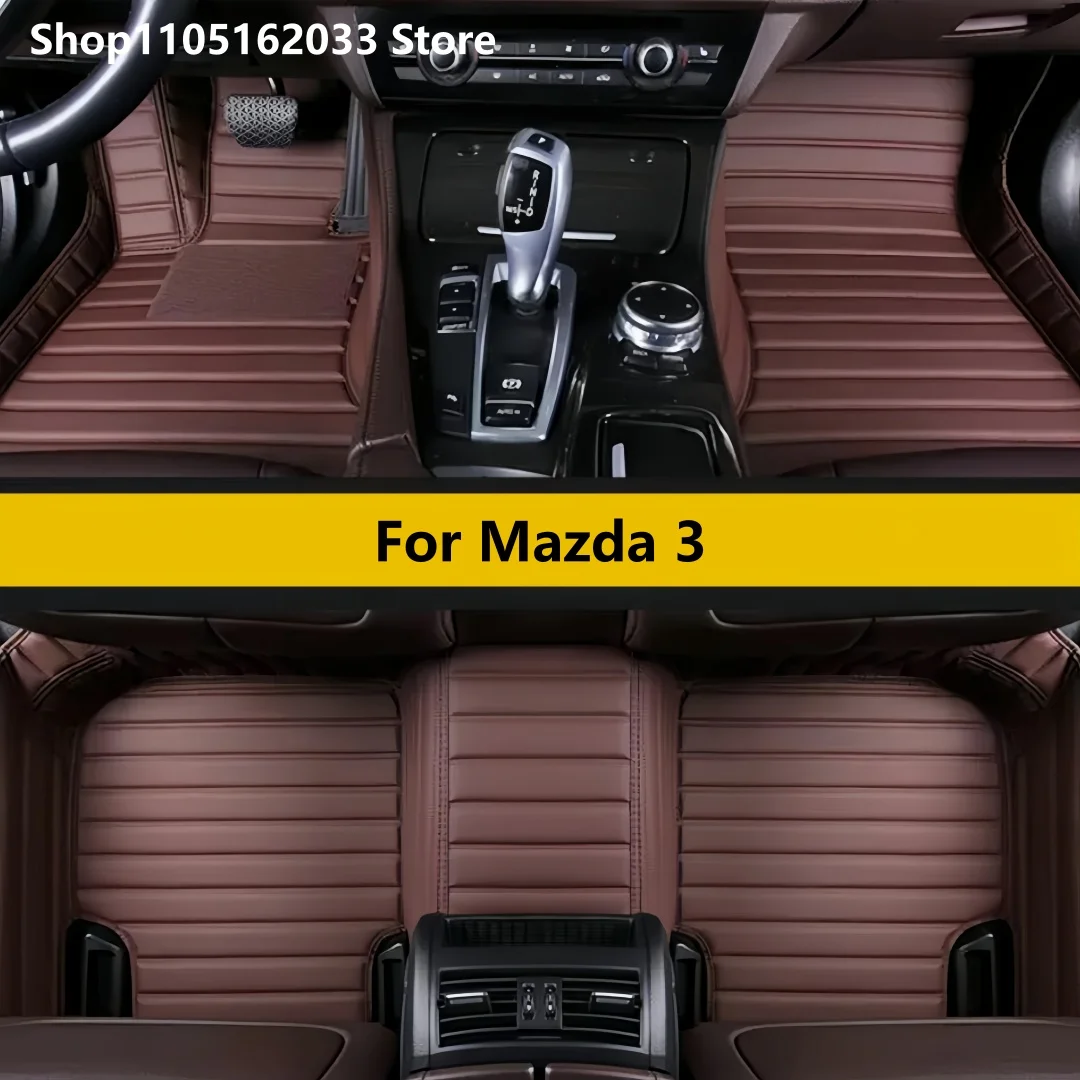 

Custom Car Floor Mats For Mazda 3 2020 2021 2022 2023 2024 2025 Auto Accessories Leather Waterproof Anti Slip Foot Carpet