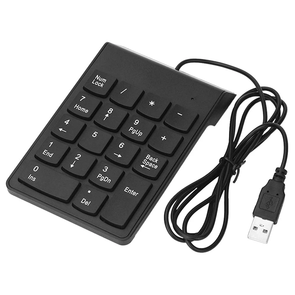 18 Keys Numeric Keypad Mini USB Keyboard USB Wired Waterproof Keypad Adapter for Laptop Desktop PC Computer Win10 Android