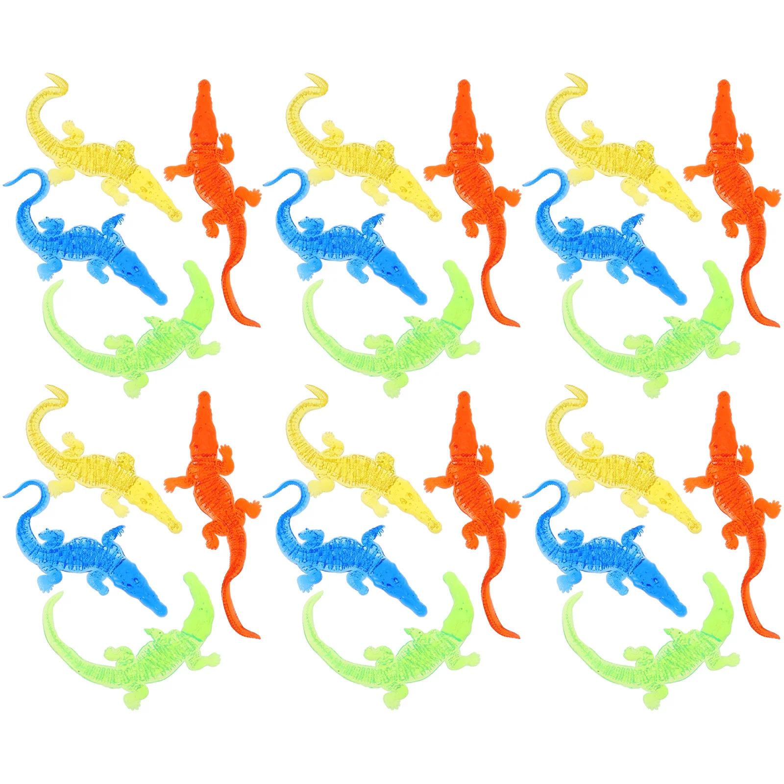 24 Pcs Vent Soft Rubber Toy Stretchy Crocodile Sticky Toys Hands for Kids Lovely Supply Shaped Large