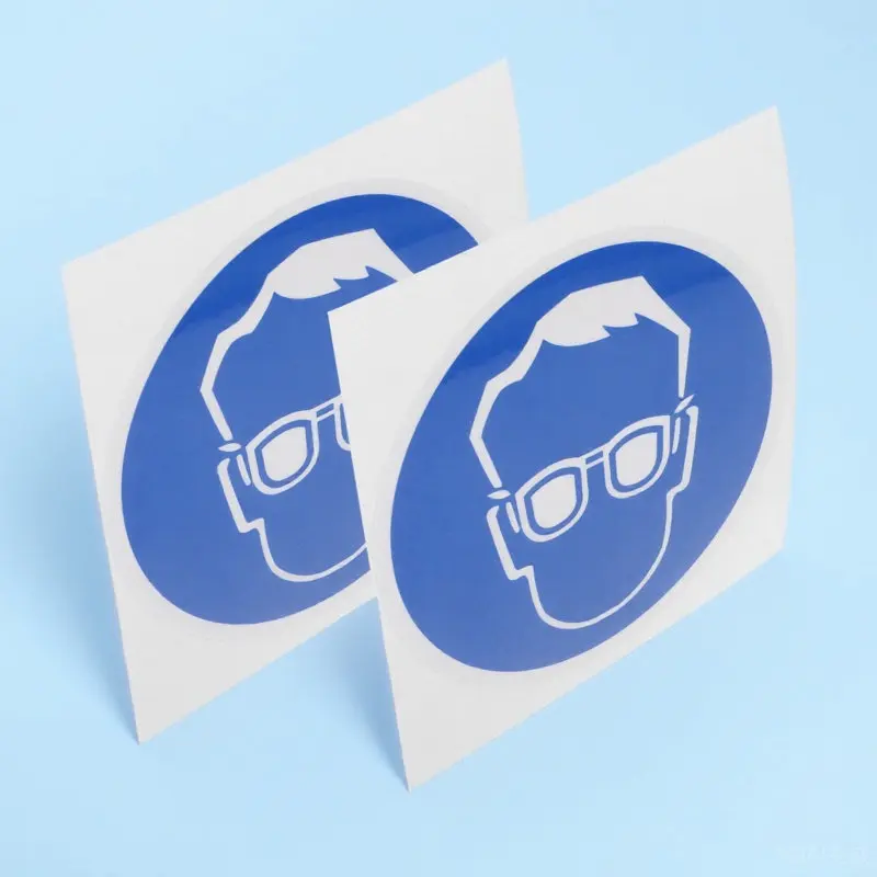 

2 шт. защитные наклейки на очки, самоклеящиеся защитные этикетки для заводов и строительных площадок, простое нанесение, высокая видимость
