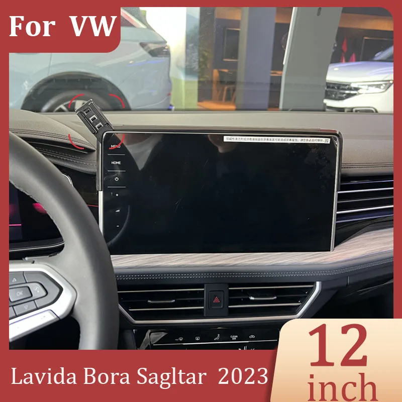 Car mobile phone holder DIY projection screen wireless charger For VW Lavida Bora Sagltar 2023 screen 12 inch fixed base