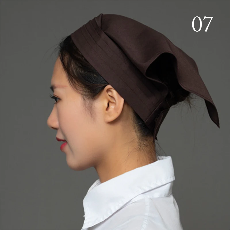 Women Chef Hat Kitchen Triangle Headscarf Restaurant Cafe Waiter Caps Cooking BBQ Kerchief Food Service Work Uniform Cap