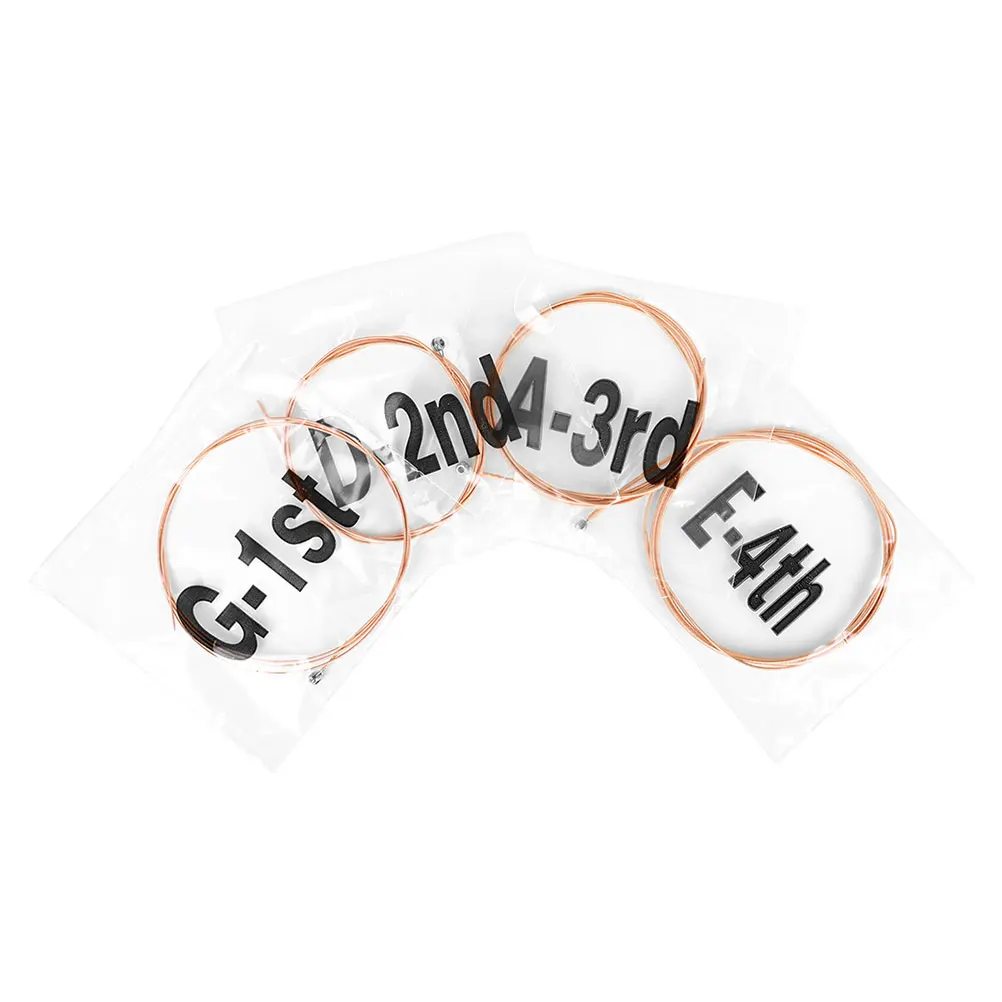 

4pcs Strings Wood Bass String Replacement Alloy Wrapped Metal Strings For Guitar Accessories Durable High Carbon Alloy Clear