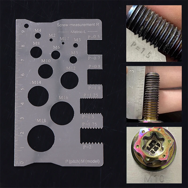 

Durabler Stainless Steel Ruler Screw Measuring Ruler Precise Pitch Measurement Thread Gauge Screw Measurement Ruler Measuring