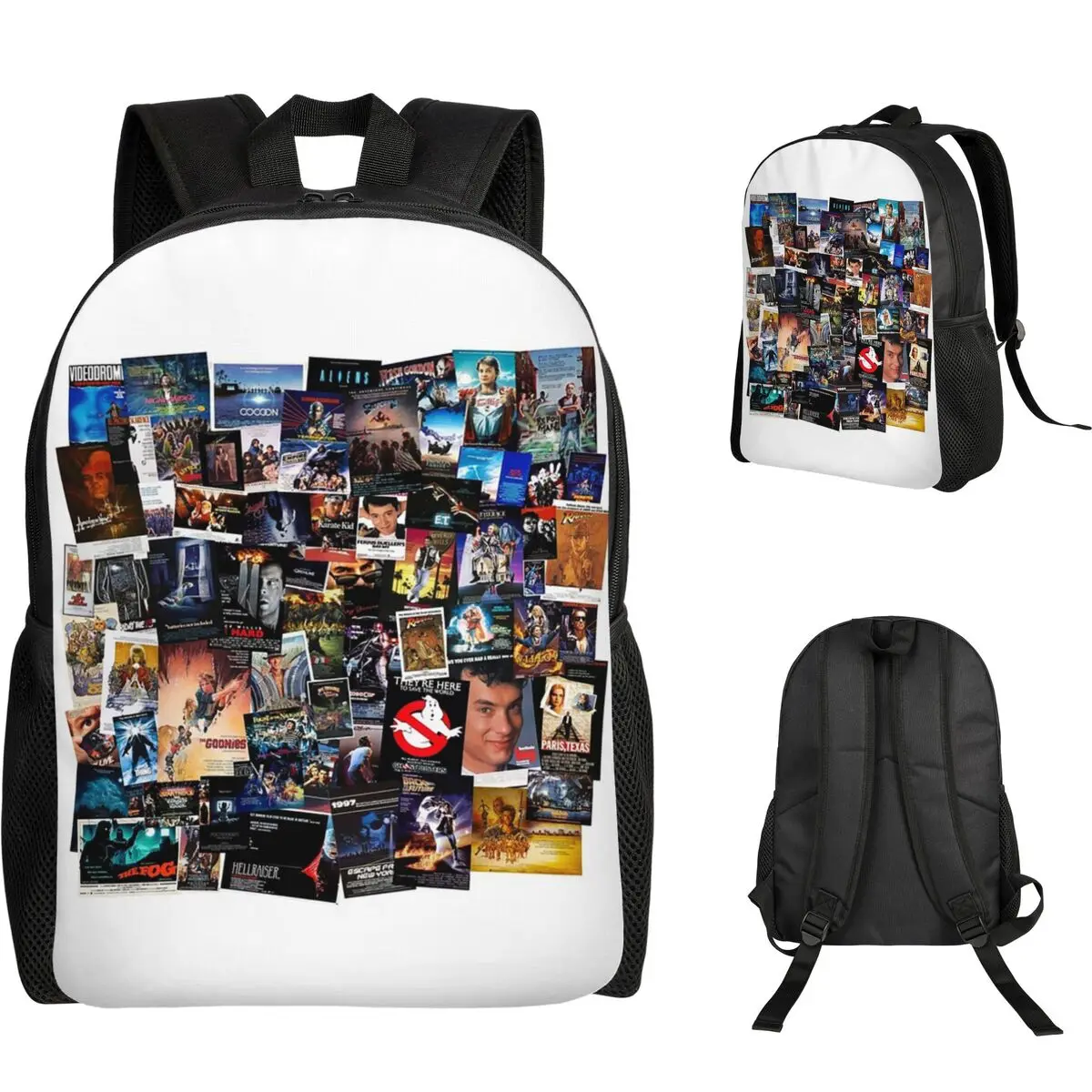

1980s Movie P Student Backpack School Bag Hiking Travel Daypack for Boys Girls Fashion Bookbag Shoulder Bags