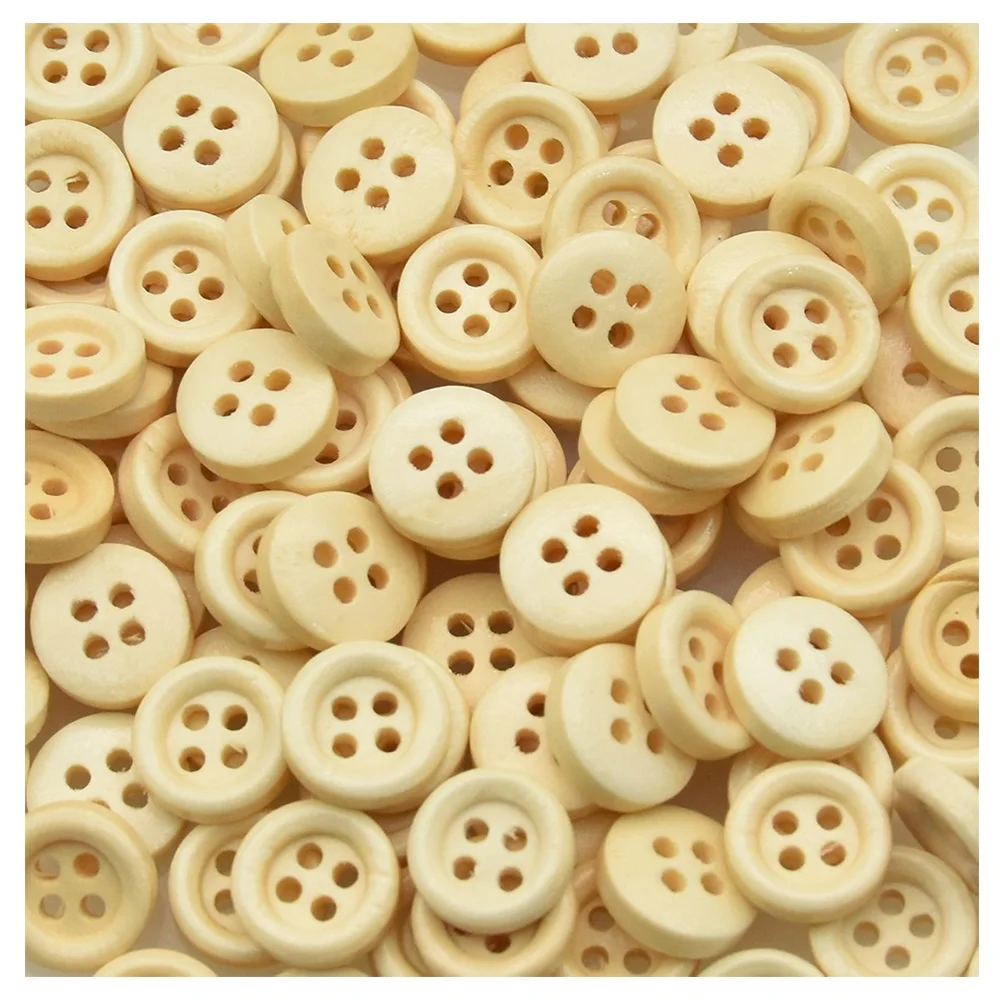 100 قطعة 10 مللي متر مختلط الألوان الصغيرة الخشب الطبيعي زر Diy بها بنفسك الأنابيب المستديرة 4 ثقوب أزرار خشبية الخياطة اكسسوارات الملابس للأطفال