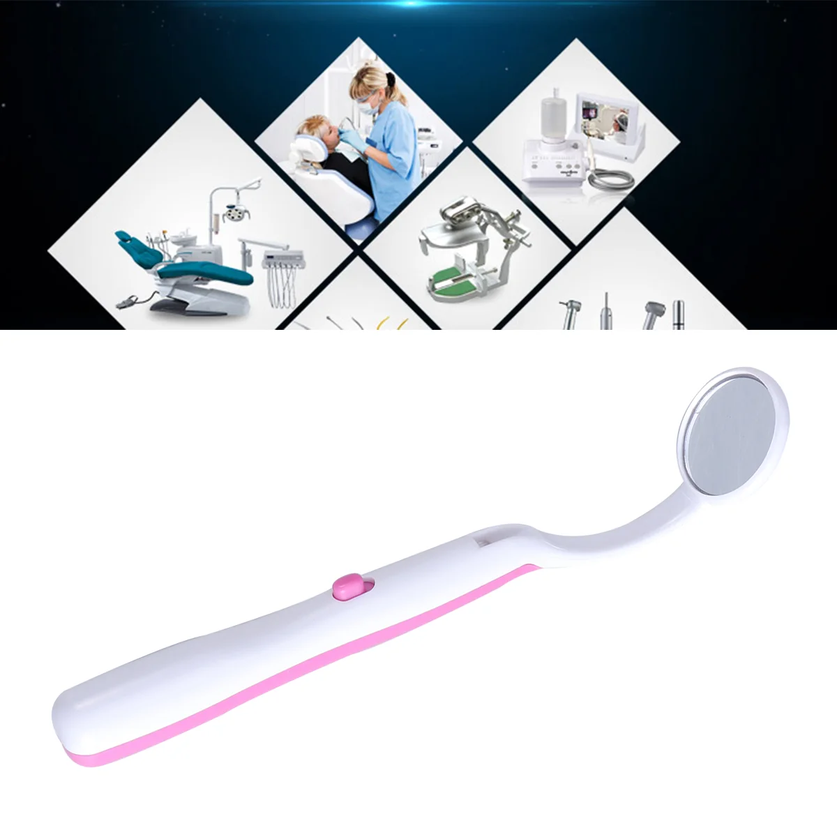 Oral Dental Mirror Mouth Tooth Inspection Mirror with Bright LED Light for Dental Care (Orange) Mouth mirror