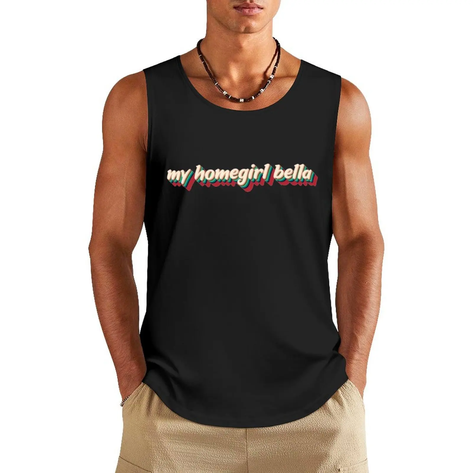 

my homegirl bella Tank Top Muscle fit T-shirt male Men's sports t-shirt