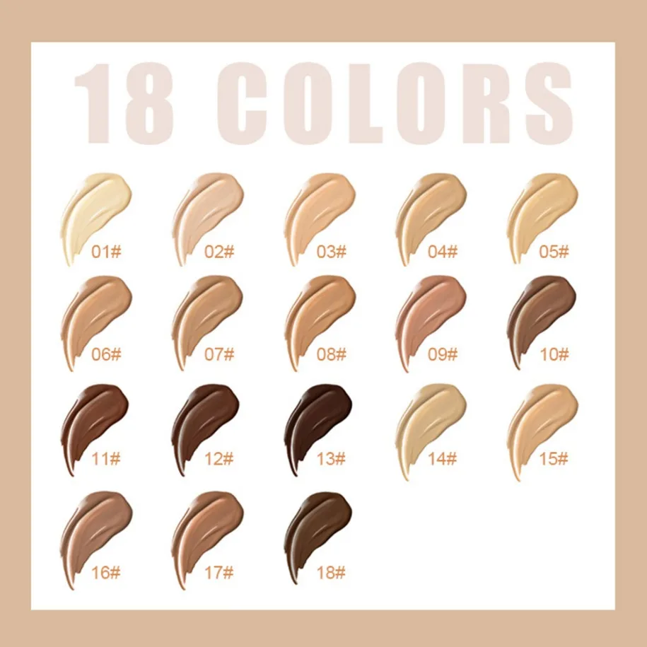 プライベートラベルビーガン30mlチューブファンデーションロングラスティングオイルコントロールマット軽量コンシーラー卸売メイクアップカスタムロゴ