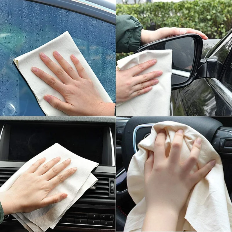 Chamois Clean Towel Natural Genuine Leather Cloth Auto Home Motorcycle Washing Care Quick Dry Car Wash Towel Super Absorbent