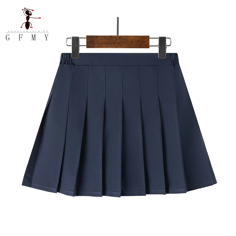 الفتيات مطوي تنورة الكورية نمط 2025 جديد تنوعا Preppy الابتدائية زي مدرسي تنورة قصيرة للأطفال بلون 3-16T