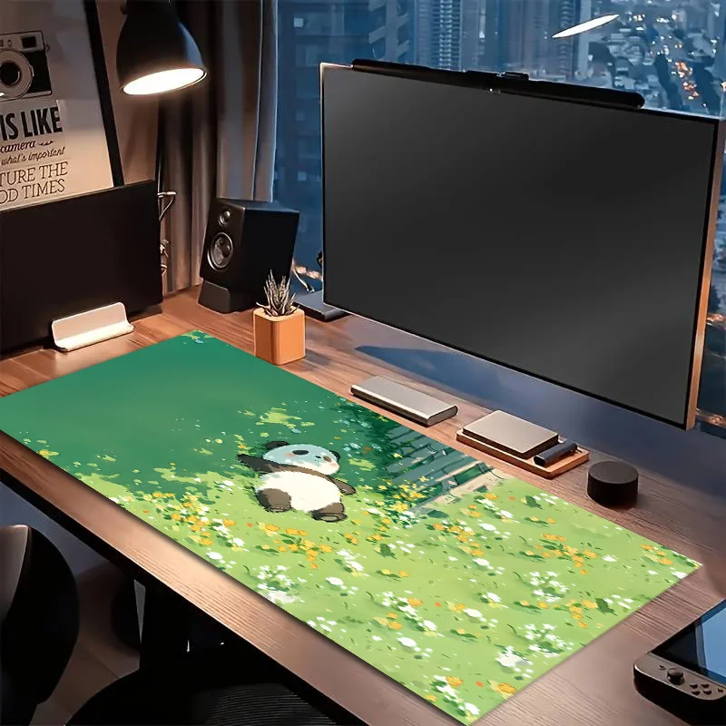 

Большой игровой коврик для мыши из диатомовой грязи с милым дизайном панды в расслабленной позе