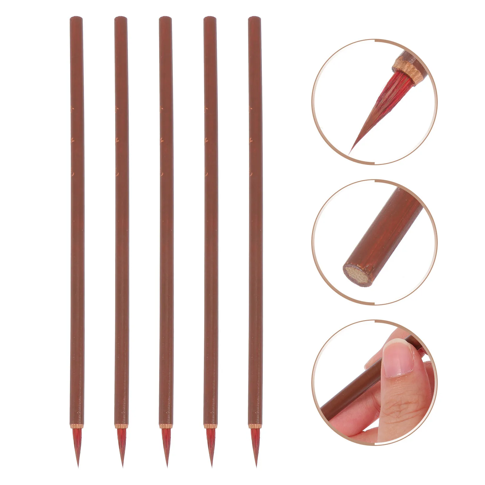 

5Pcs Calligraphy Brush Pens Premium Craftsmanship Smooth Writing Perfect for Watercolor Painting Stroke Practice Students