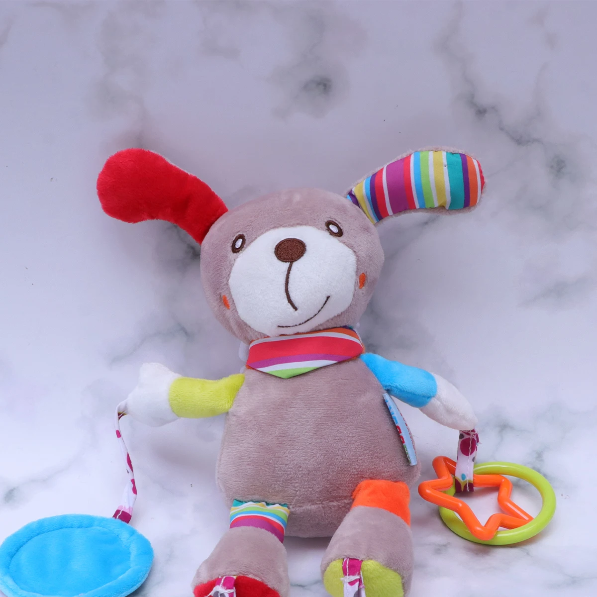 

Lovely Cartoon Animal Crib Hanging Bells Baby Stuffed Bed Rattle For Newborn Kids Grip Practice Hand Eye Coordination