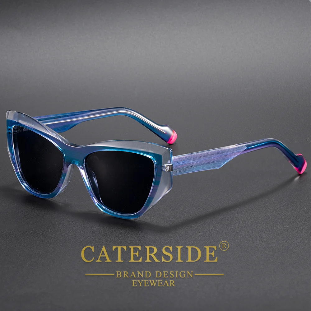 

CATERSIDE женские стильные солнцезащитные очки ацетатная оправа «кошачий глаз» с цветными блоками дизайн Suneyewear мужские модные роскошные очки для вождения UV400