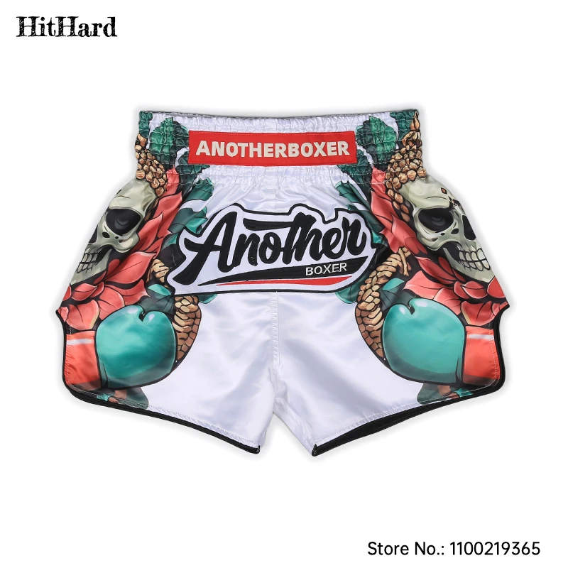 

Muay Thai Pants Skull Printing Boxing Shorts Men Women Child Gym Martial Arts MMA Kickboxing Gear Thaiboxing Kickboxing Shorts