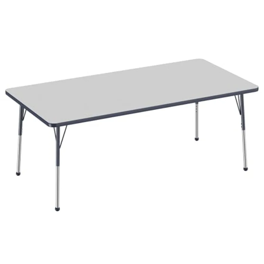 

FDP Rectangle Activity School and Office Table 36 x 72 inch,Standard Legs with Ball Glides, Adjustable Height 19-30 inches - Gr