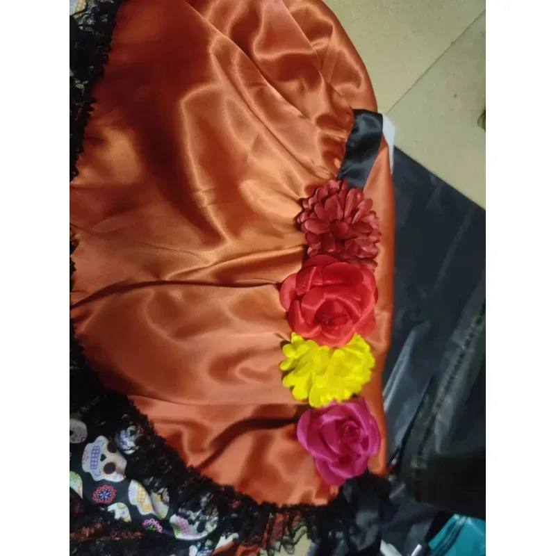 Halloween Skeleton Sugar Skull Flower Tutu Irregular Skirt Day of The Dead Ghost Bride Zombie Vampire Cosplay Costume72b