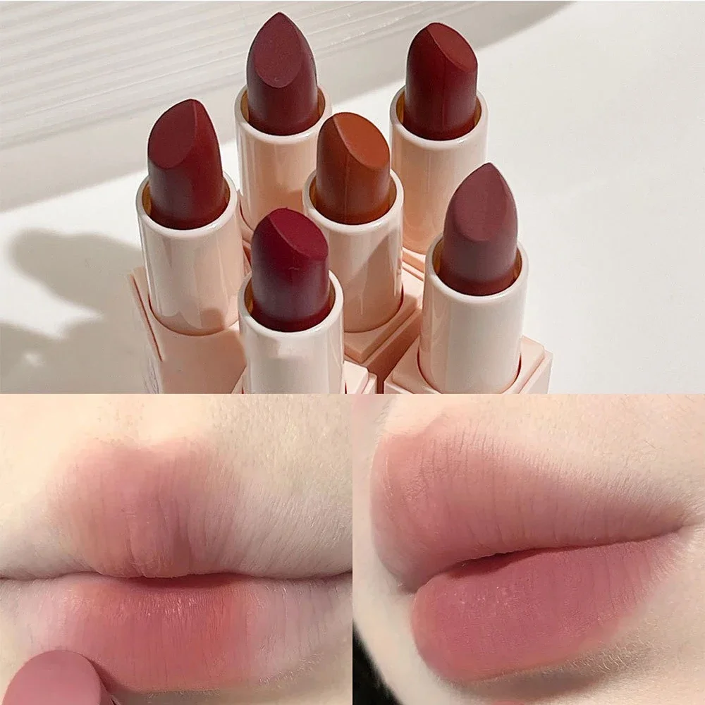 Heallor Matte Cute Lipstick Long Lasting Sexy Bright Red Lip Tint Balm Moisturizing Velvet Nude Lipstick Enhances Complexion Cos