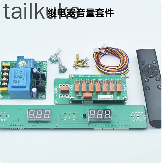 Display Remote Control Potentiometer Relay Resistance Volume Control Audio Source Switching Board DIY Preamplifier