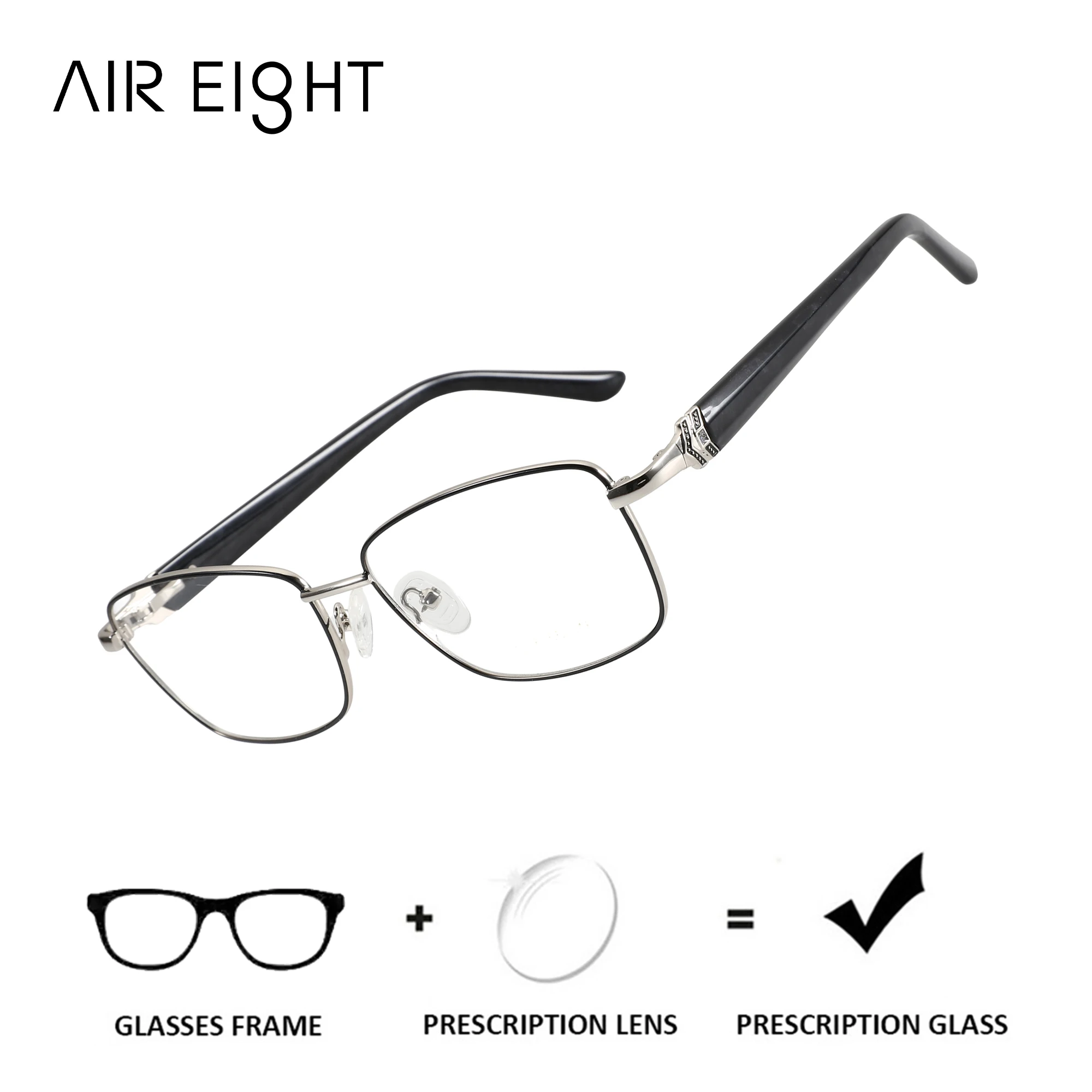 AIREIGHT M Size Metal Butterfly Photochromic Prescription Glasses For Women Graduated Eyeglasses For Myopia Optical Lenses