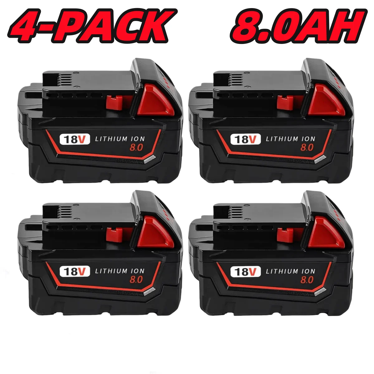 

1/2/4 Pack 8.0AH Battery Replacement for Milwaukee M18 Replacement Battery Compatible with Milwaukee M18 18V Battery 48-11-1880
