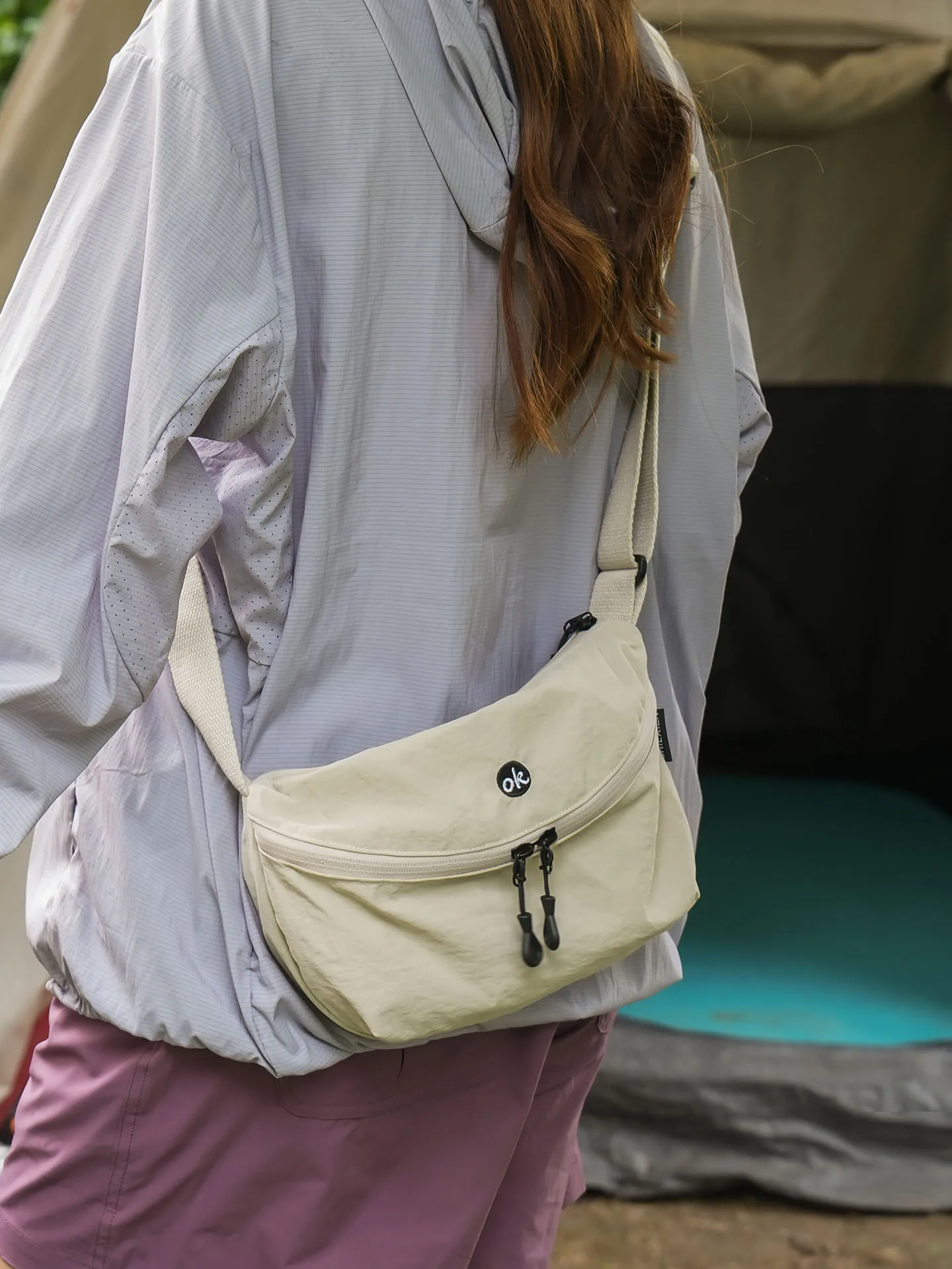 Casual Color Block Outdoor Sports Crossbody Bag Unisex Lightweight Multi-Pocket Chest Bag Hiking Travel Single Shoulder Bag