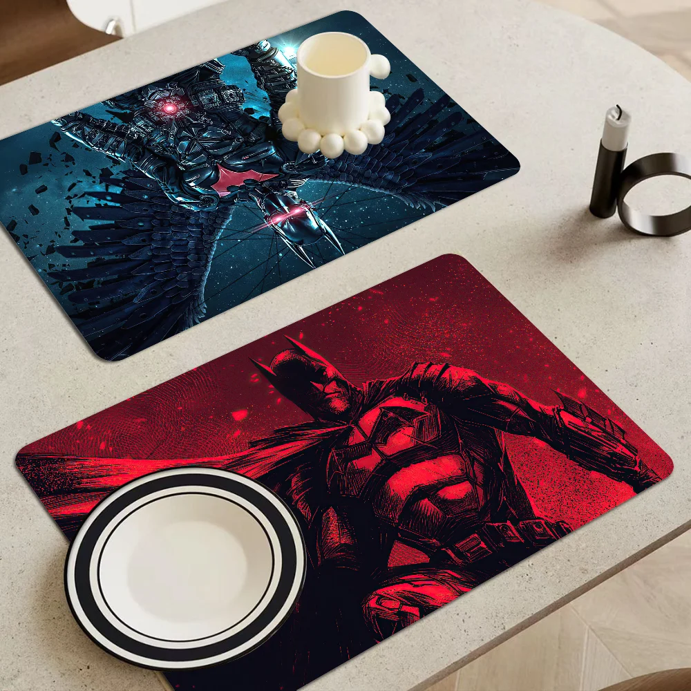 Fine B-Batman Coffee Cup Ironing Mat Modern Art Texture Drying Mat Kitchen Counter Coffee Bar Drain Mat