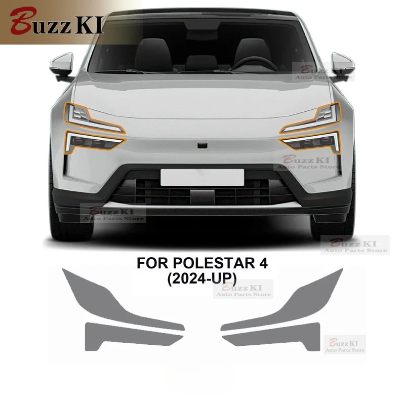 For Polestar 4 2024 2025 Headlight A B Pillars Anti-Scratch Protective TPU Car Sticker Paint Protection Film Transparent Black