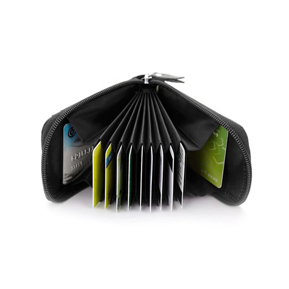 

Credit Case Organizer Zip Wallet 9 Pockets 2 Change Compartments Travel Black Bag Credit Case Organizer