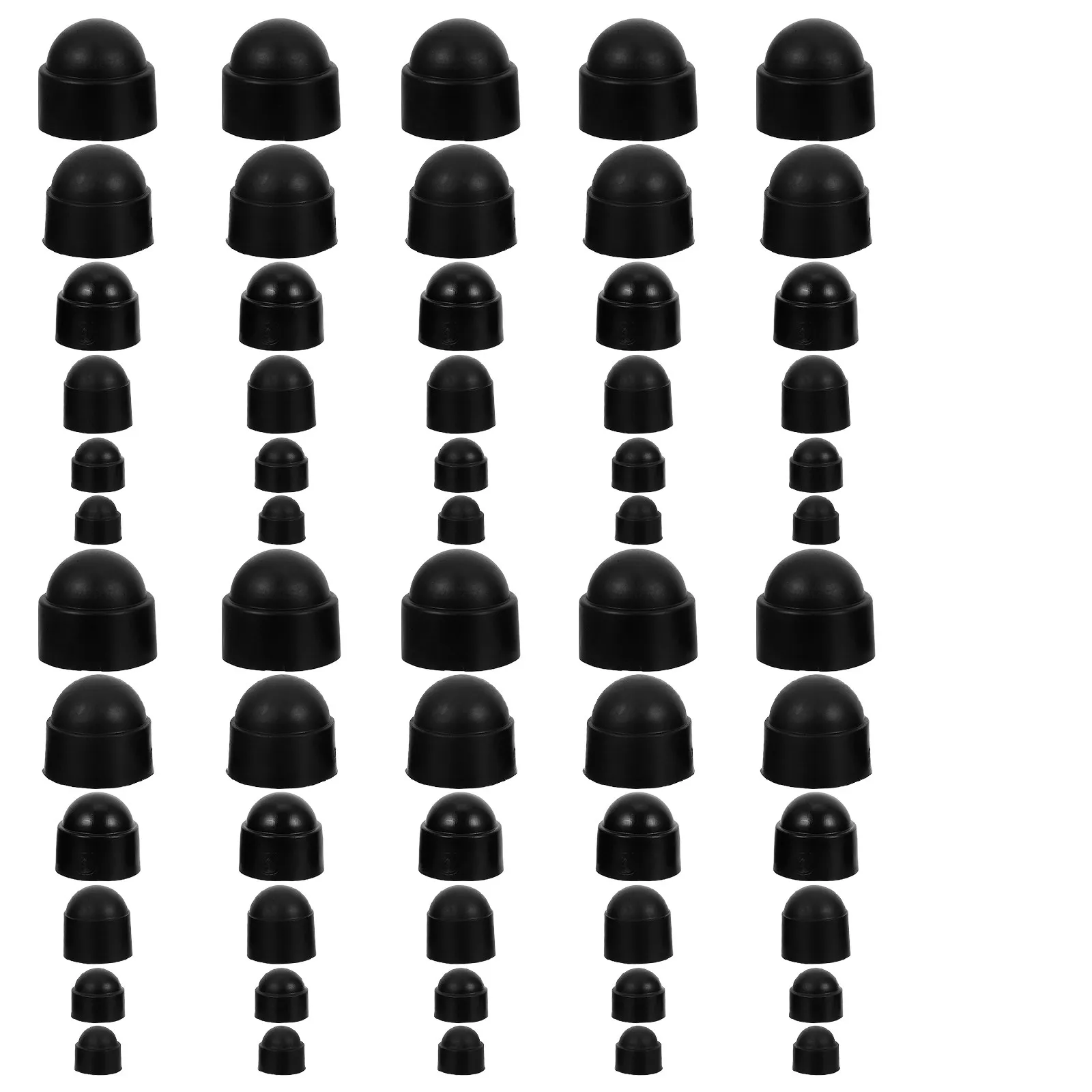 

160 шт. нейлоновых гексагональных колпачков для гаек, черные защитные накладки на головки болтов для автомобилей, мебели и промышленного применения