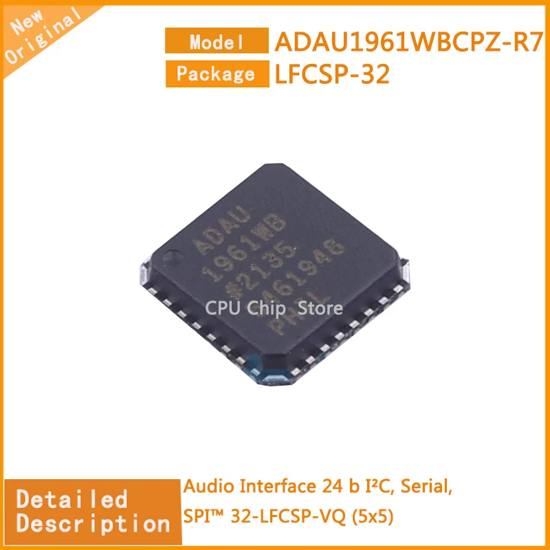 

5Pcs/Lot New Original ADAU1961WBCPZ-R7 ADAU1961WBCPZ Audio Interface 24 b I²C, Serial, SPI™ 32-LFCSP-VQ (5x5)