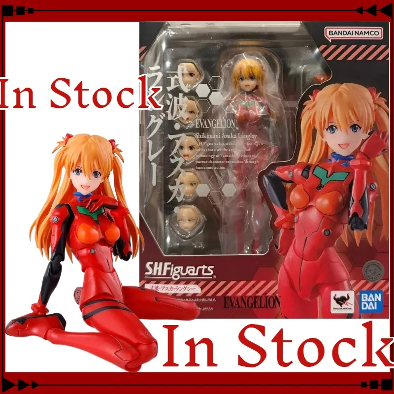 

In Stock Bandai SHF Neon Genesis Evangelion EVAngelion Shikinami Asuka Langley Action Figure Desktop Decoration Model Toy