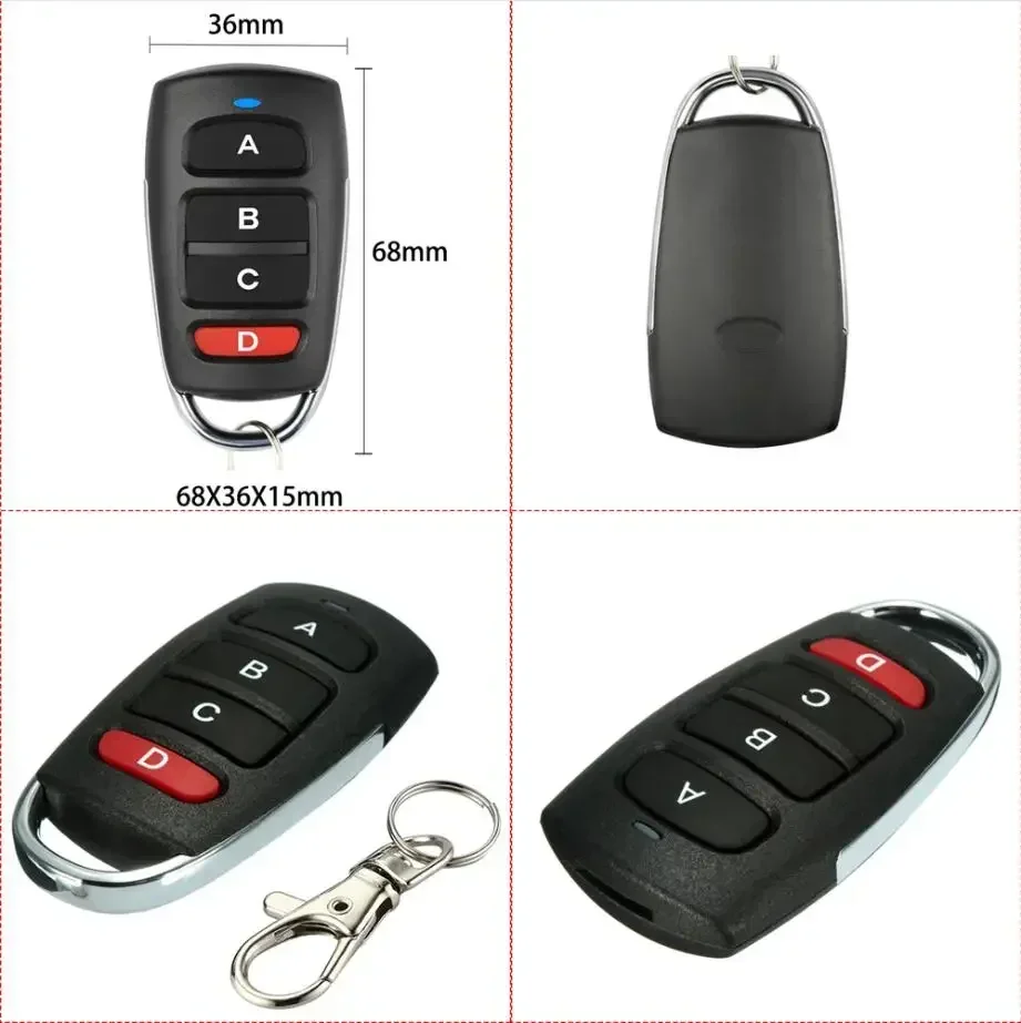 Wireless RF 433mhz Remote Control Copy Code Garage Door Gate Duplicator 433 Mhz Key Remote Opener