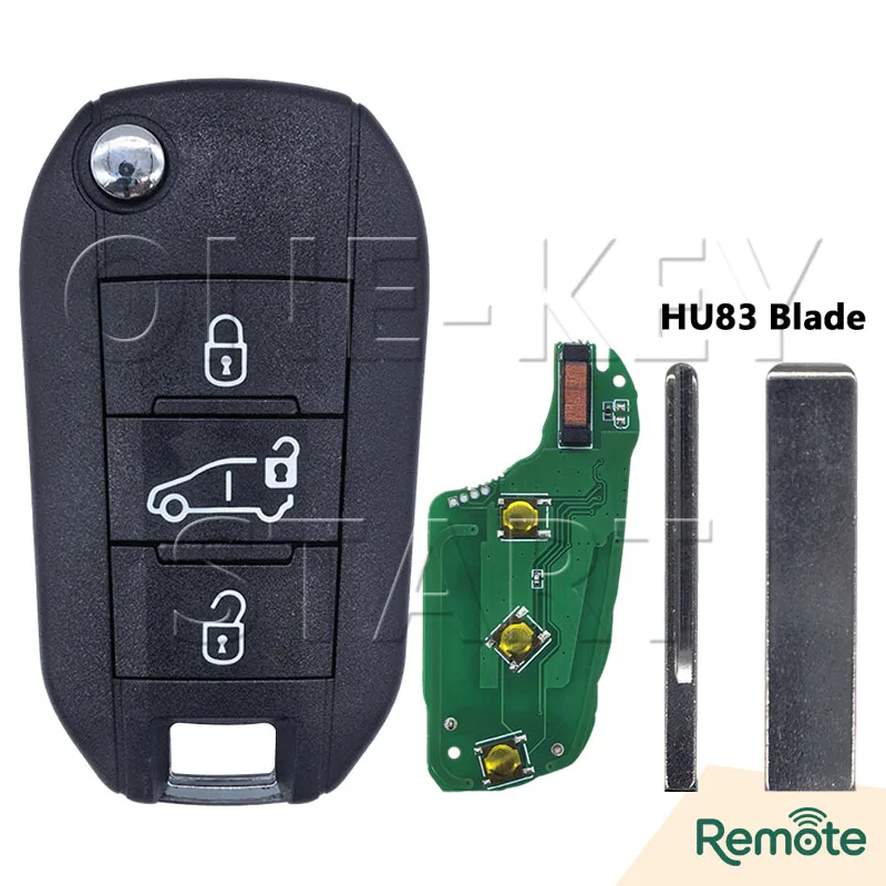 Für Peugeot 208 2008 301 308 508 5008 Für Citroen C2 C3 C4 C5 C6 4A Chip 433MHz Auto-Funkschlüssel VA2/HU83 Klinge【EIN-TASTEN-START】 – Detail 11