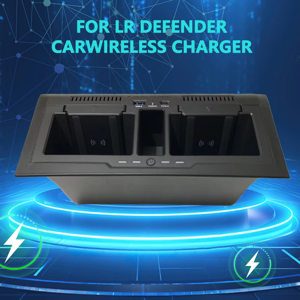 

Car wireless charger For LR Land Rover Defender 110 130 2020 2021 2022 2023 2024 Charging phone charge Mobile Holder interior