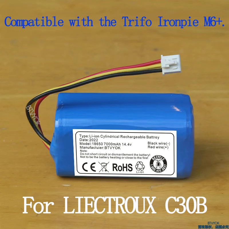 100% Original 14.4v 7000mAh Battery for LIECTROUX C30B Robot Vacuum Cleaner, Free Air Shipping from 1 Piece