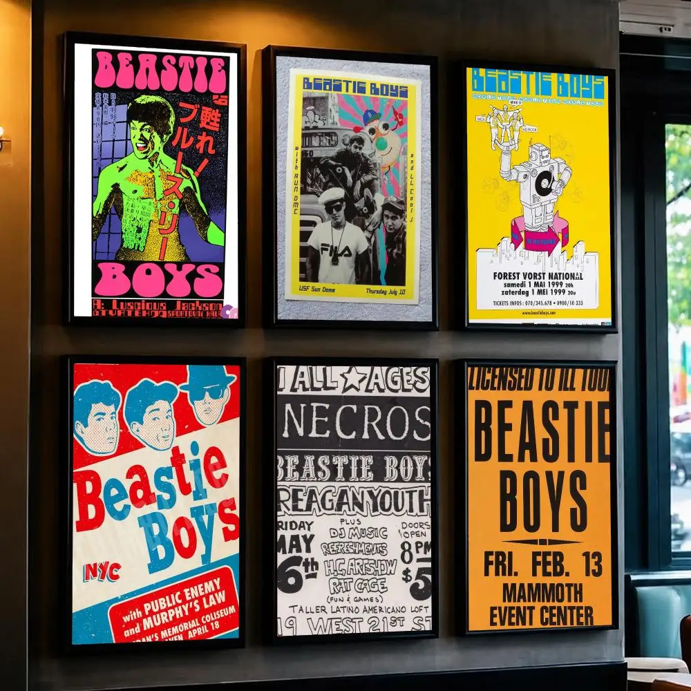 band B-Beastie Boys-S Poster Minimalist Wall Sticker for Cafe Office Bar Home Decor and Gift