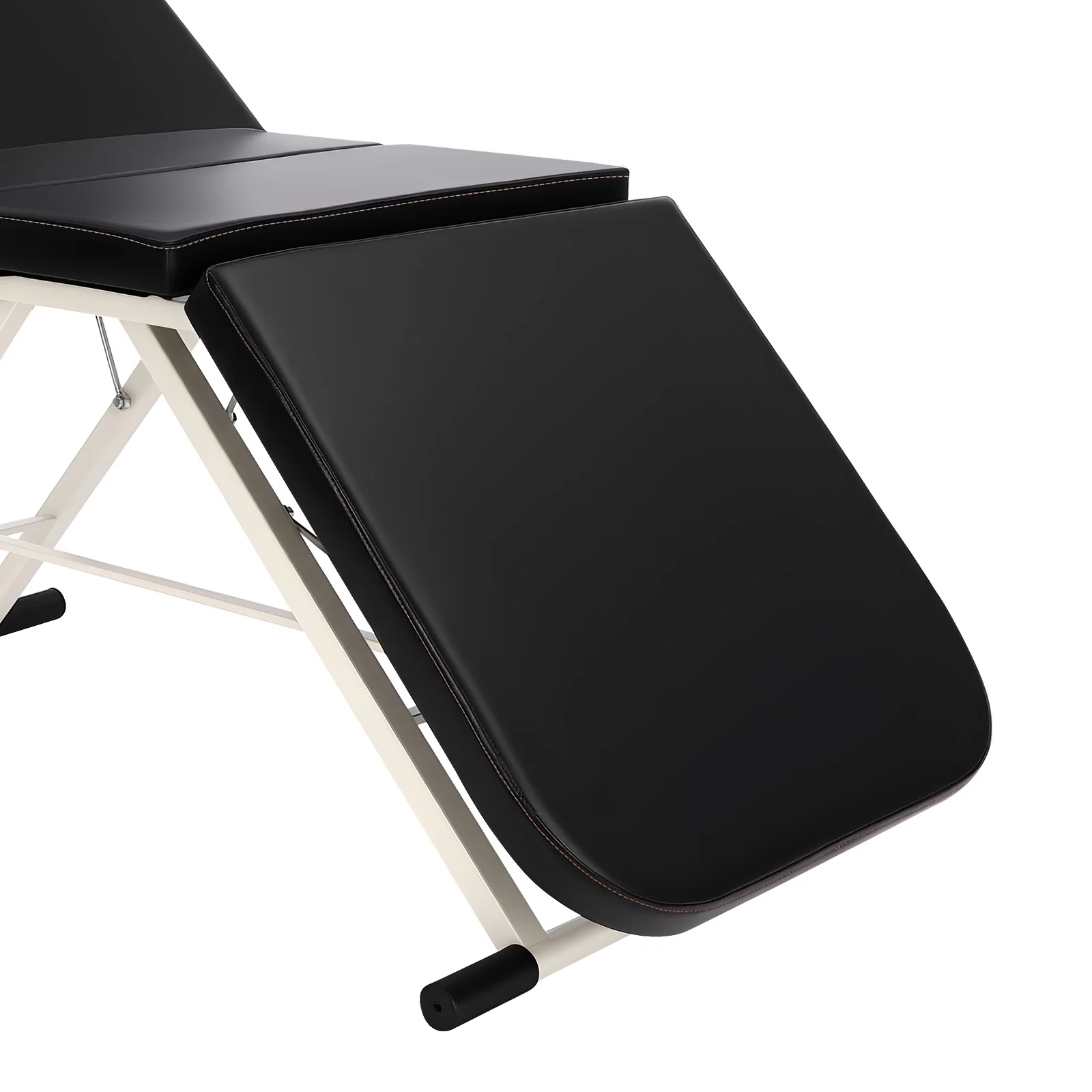 Tragbarer Klappbarer Spa-Stuhl Schwarz 3-Fach Faltbare Massageliege Belastbarkeit 200-250kg PU Für Krankenhäuser, Schönheitssalons, Spa – Detail 16