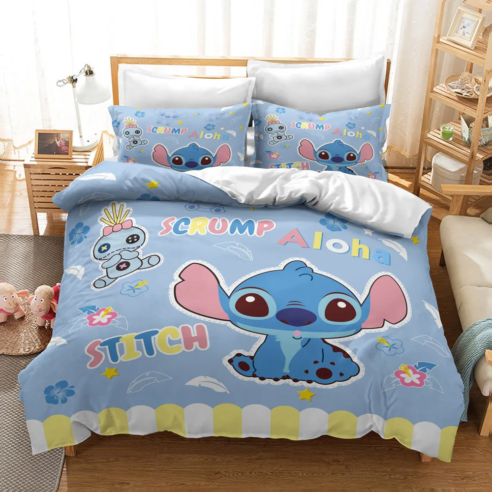 

Disney Stitch Bedding Set Children Duvet Cover Sets Pillowcases Cartoon Bedding Sets Bedspread Coverlet Sets Boy Girl Gift