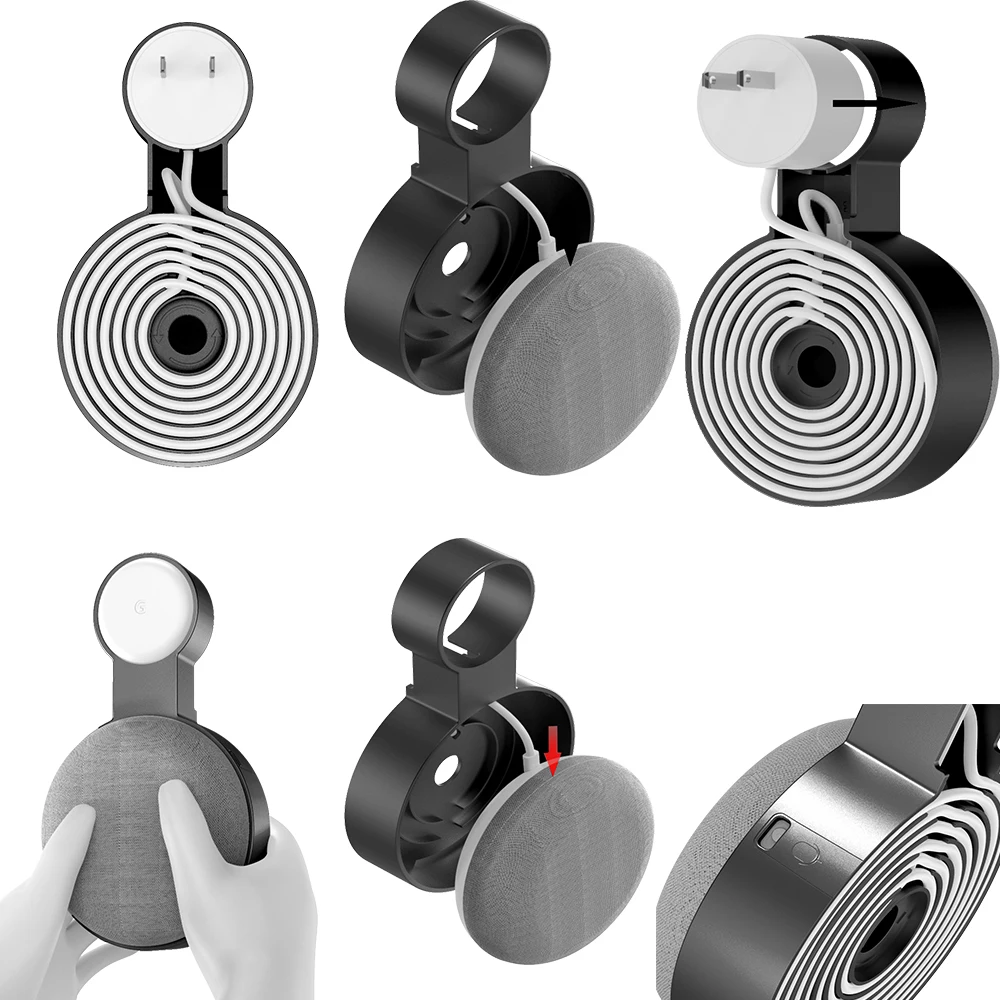 Socket type wall mount bracket suitable For Google Home Mini (1st Gen)/Nest Mini (2nd Gen) audio wall mount storage bracket
