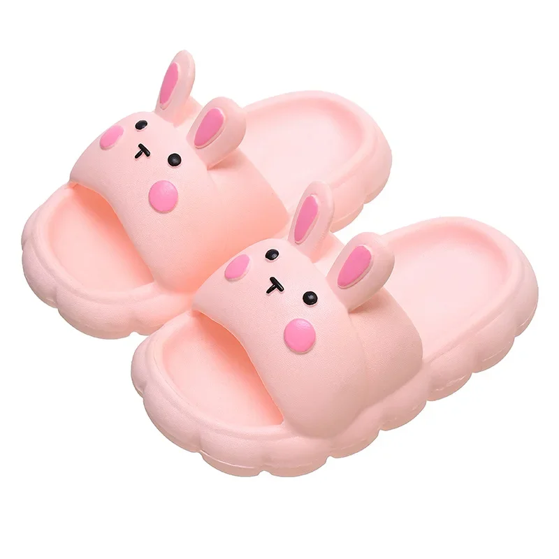 Children\'s Home Slippers 2024 Summer New Cute Cartoon Rabbit Slippers Girls Boys Fashion Non-slip Indoor Flats Kids Beach Shoes