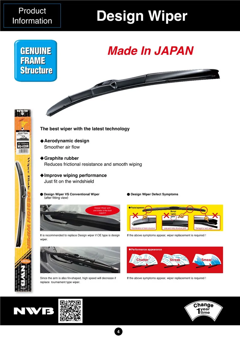 NWB OEM wiper is applicable to Toyota Lexus Mazda Subaru Mazda Suzuki Chevrolet Cadillac GM and other right-drive vehicles